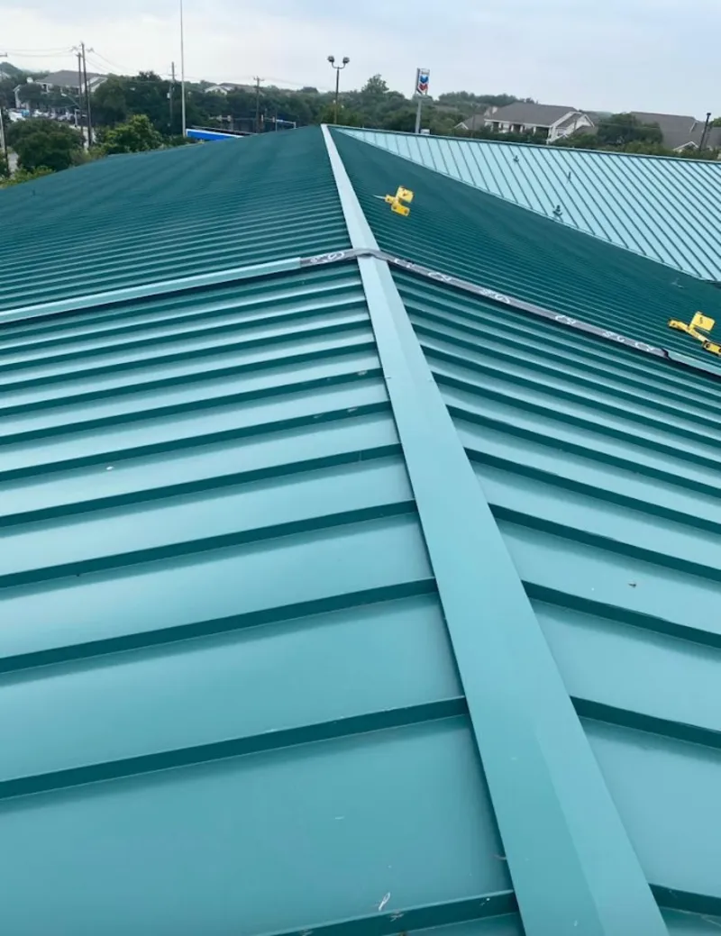 Green commercial metal roof ridge and valley for Metal Roof Repair in Weehawken